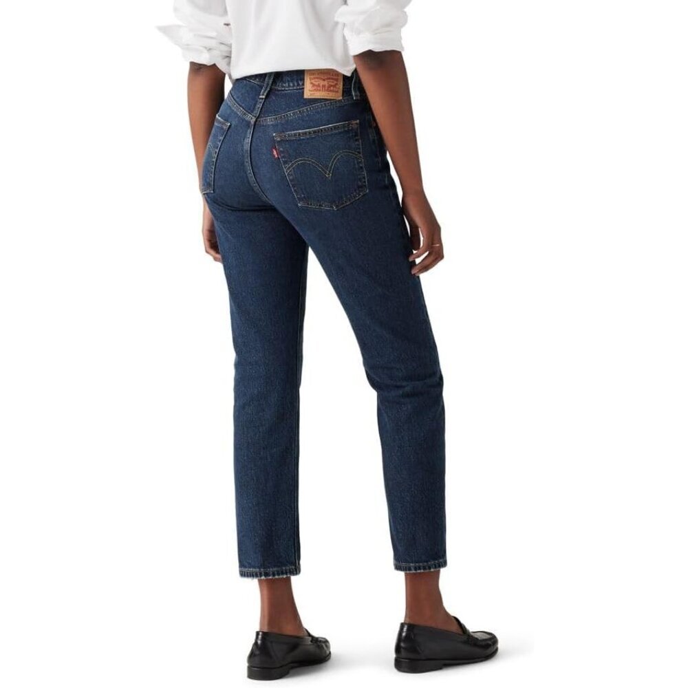 Women's Organic Cotton Crop Jeans Slim High Rise Straight Leg 27 - Picture 3 of 4